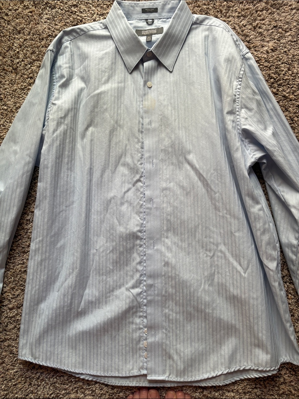 Kenneth Cole Reaction Light Blue Pinstripe Dress Shirt